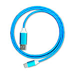 Platinet USB-C Kabel m/LED - 1m (USB-C/USB-A) Bl