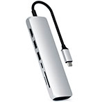Satechi Slim USB-C MultiPort Adapter (HDMI/Ethernet/USB-A/USB-C/Kortlser) Slv