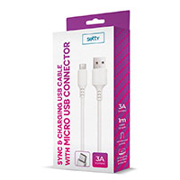Setty Micro USB Kabel 3A - 1m (USB-A/microUSB) Hvid