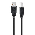 USB kabel (A han/B han) - 5m (Sort)