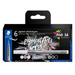 Staedtler Pigment Arts Brush Pen (6 farver) Grey Colours
