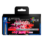 Staedtler Pigment Arts Brush Pen (6 farver) Reds & Pinks