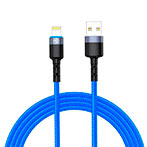 Tellur Nylon Lightning Kabel m/LED - 1,2m (USB-A/Lightning) Bl