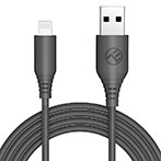 Tellur Silicone Lightning Kabel - 1m (USB-A/Lightning) Sort