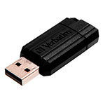 USB 2.0 ngle (64GB) Sort - Verbatim PinStripe