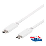 USB-C kabel 100W - 0,5m (USB-C/USB-C) Hvid - Deltaco