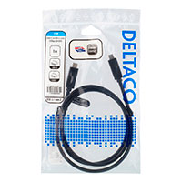 USB-C kabel 60W - 1m (USB-C/USB-C) Sort - Deltaco