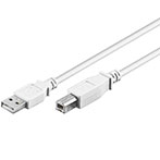 USB kabel (A han/B han) - 1m (Hvid)