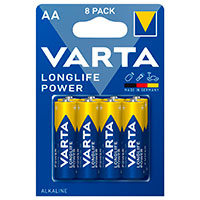 Varta Longlife Power AA LR6 Batteri 1,5V (Alkaline) 8pk