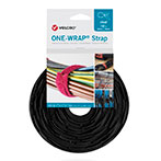 Velcro One Wrap Strap FRT Kabelbinder Velcrobnd - 20mm (230mm) 100pk - Sort