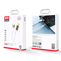 XO NB229 Clear USB-C Kabel 1m (USB-C/USB-A) Hvid